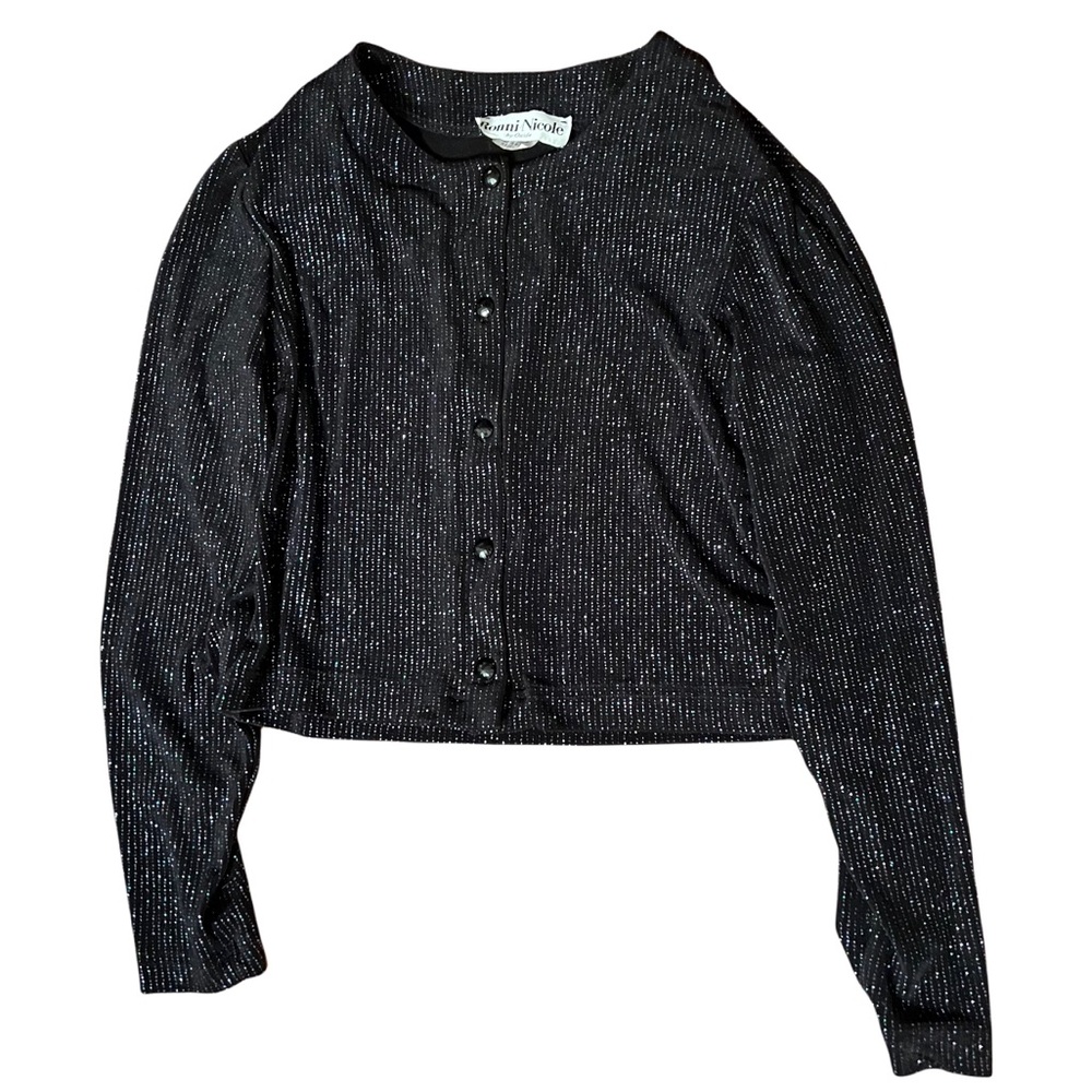 Vintage mini sequin Button up Blouse by Ronnie Nicole 8